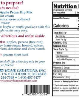 COUNTRY HOME CREATIONS HONEY APPLE PECAN DIP MIX