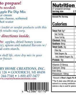 COUNTRY HOME CREATIONS MOM’S APPLE PIE DIP MIX