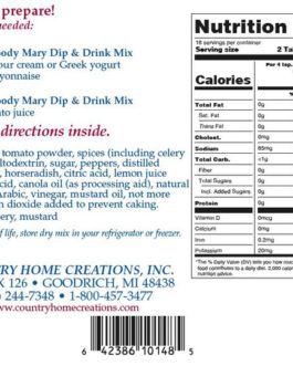 COUNTRY HOME CREATIONS BLOODY MARY DIP & DRINK MIX