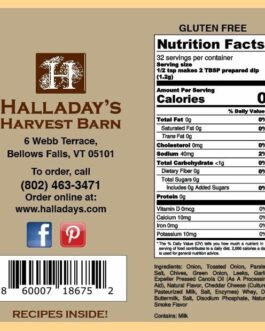 HALLADAY’S HARVEST BARN BACON CHEDDAR ONION DIP & COOKING BLEND