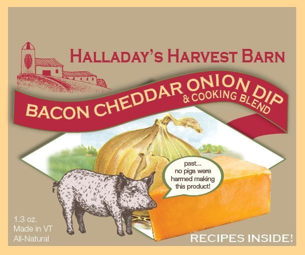 HALLADAY'S HARVEST BARN BACON CHEDDAR ONION DIP & COOKING BLEND